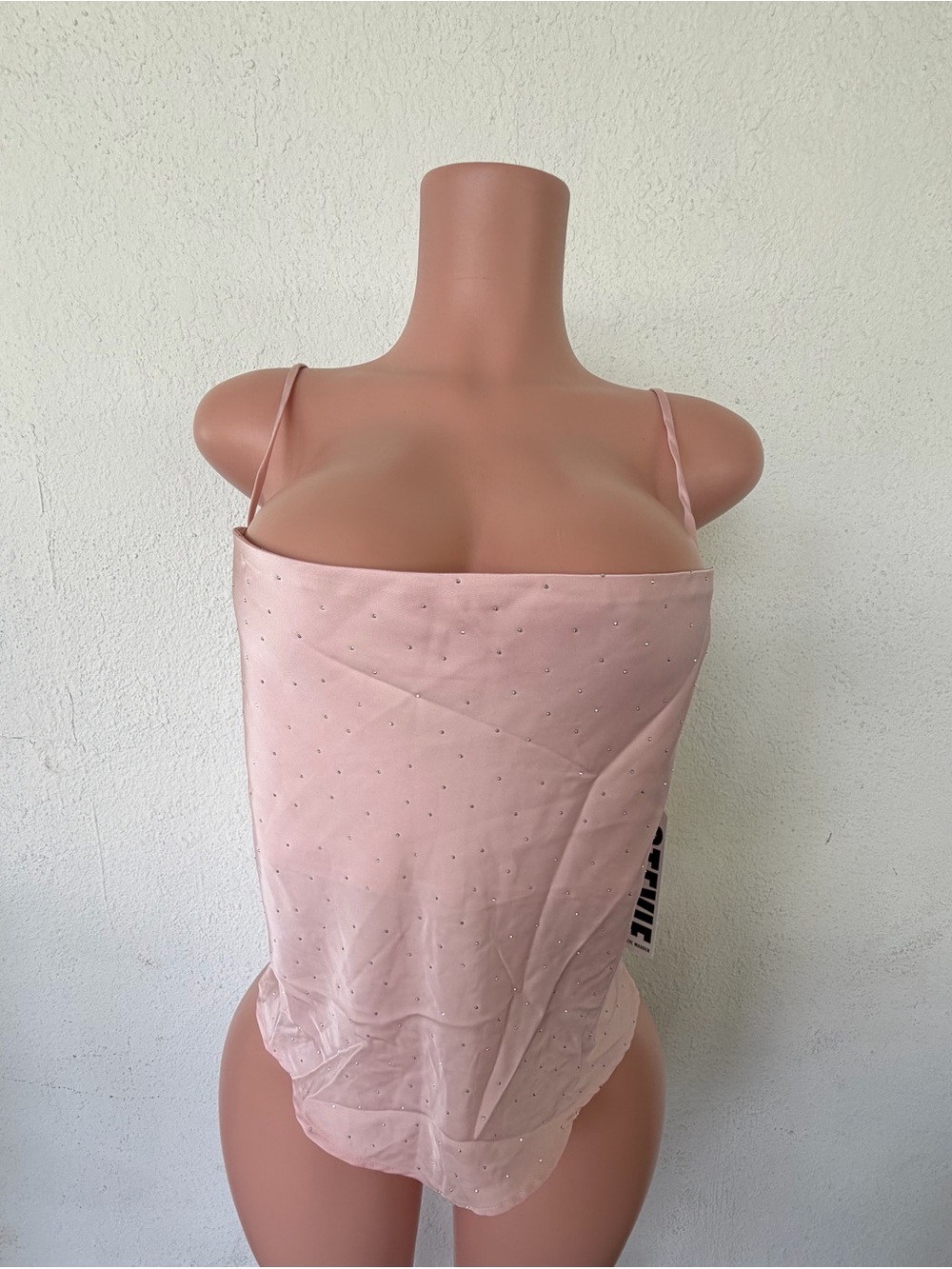 Steve Madden Blush Pink Rhinestone Bandeau Cami
